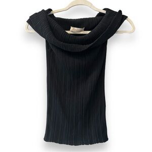 Nina Ricci Paris Black Cowlneck Sleeveless Top